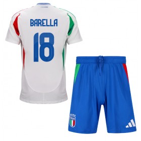 Italia Nicolo Barella #18 Borte skjorte til barn EM 2024 Kortermet (+ korte bukser)